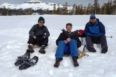 Bob tried out snowshoeing in the Sierras with friends
