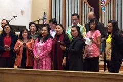 The delegation shares their talented singing voices during worship in San Francisco