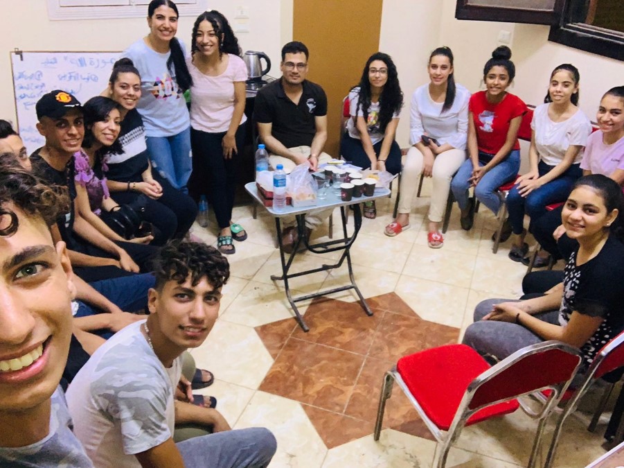 The vibrant youth group met on Thursday evenings.