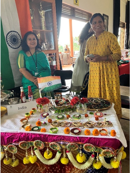 Each table at the World Festival of Cultures was different and beautiful!  Here is the India table.