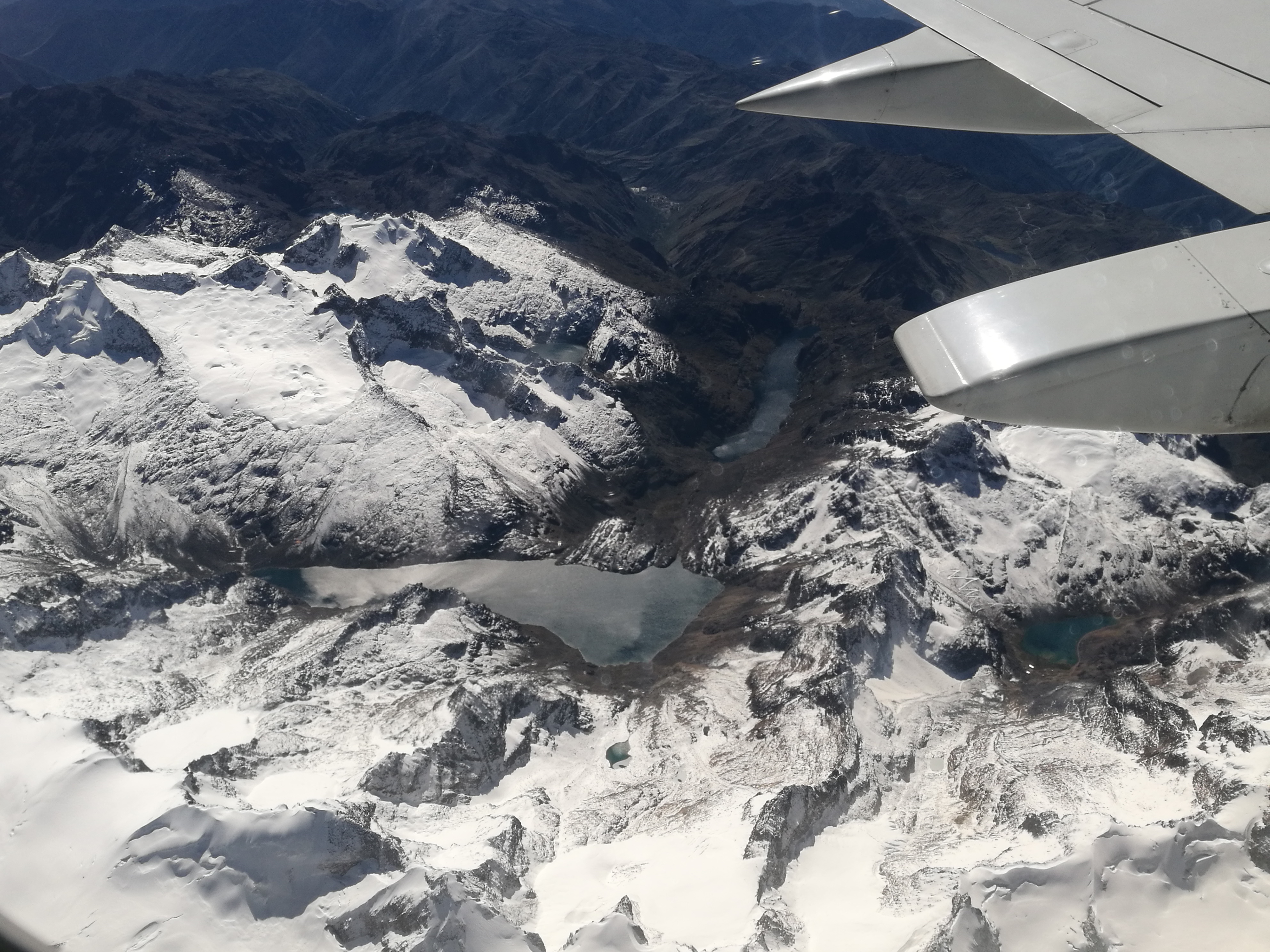Recently fallen (and needed!) snow adorns the Bolivian Andean mountains.