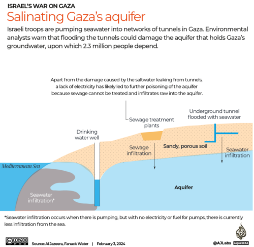 Info-graphic about salinating Gaza's acquifer