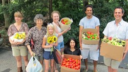 Volunteers with their gleaned produce.