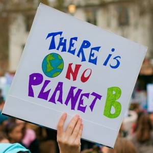 sign with "There is No Planet B"