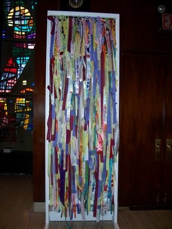 Ribbon of Hope tapestry - nine-foot tall