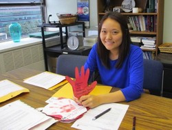 Esther Lee with Red Hands