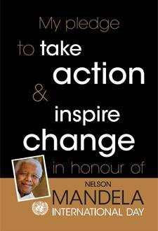 Pledge card for action on Nelson Mandela Day
