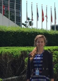 Sarah Hoyle outside the UN