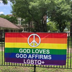 God Loves God Affirms Rainbow Sign