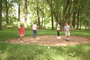 FPC Howard County people walking church labyrinth