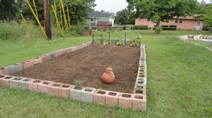 McGregor Learning Garden cleared bed