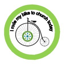 Swarthmore Presbyterian Church bike to church sticker
