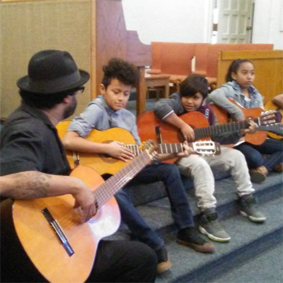 Spanish Guitar Class at La Mesa Arts Academy, photo by Trey Hammond