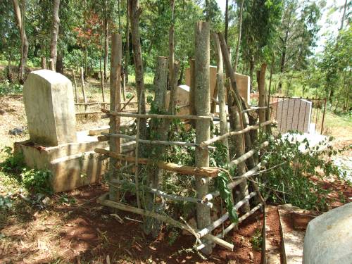 Funeral Site, a fence is created around the baby’s grave to protect it from hyenas 