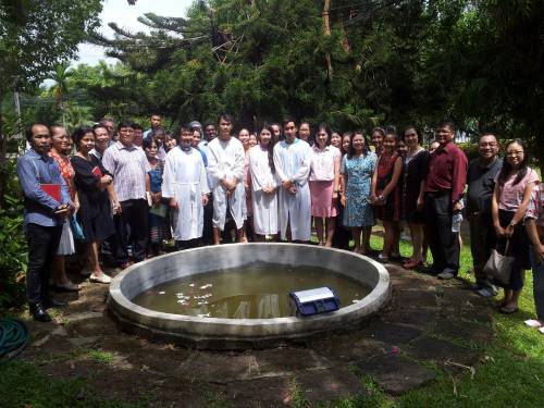Payap Church and 3 students who were baptized recently