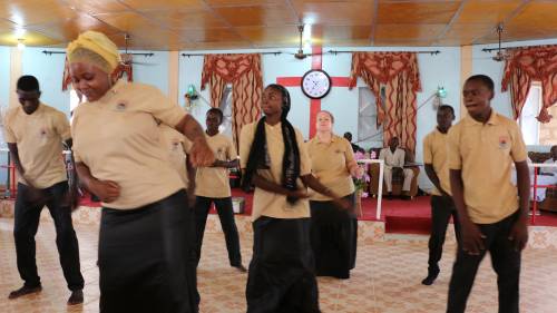 I danced with nine others during the service led by the youth 